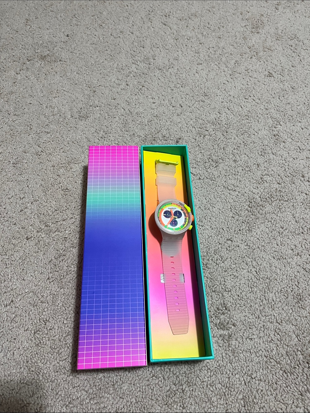 White Silicone Smartwatch with Rainbow Dial-Never Been Worn / Box included